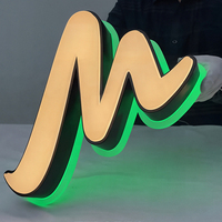 Lettres lumineuses double face résistantes aux intempéries pour l'extérieur, enseignes LED personnalisées en acier inoxydable pour les enseignes extérieures des immeubles de bureaux