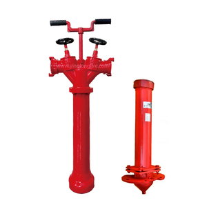 Idrante antincendio a doppia valvola in stile russo, fuori terra e interrato, con riser - Flessibile, durevole, facile da usare, rosso, pressione 10 bar, in ghisa - Product Image 1