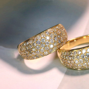 Anillo de Diamantes T0976 para Mujer, Oro Amarillo, Corte Brillante Redondo, Color G Natural, Anillo de Boda de Lujo - Product Image 5