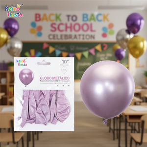 Set di 6 Palloncini a Forma di Lettera Metallizzati Viola Chiaro da 10 Pollici per Feste ed Eventi, Celebrazioni di Ritorno a Scuola - Product Image 3