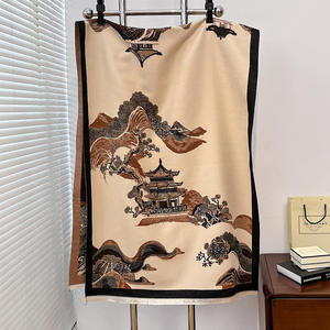 新しい風景 カシミヤ混紡ポリエステルジャカードスカーフ レディース エレガント ロング オフィスショール リーフ柄 冬 新作 多用途デザイン - Product Image 6