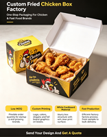 Emballage personnalisé en carton recyclable de qualité alimentaire pour poulet frit, fermeture magnétique pour emporter, hot-dog coréen, burger français, restauration rapide