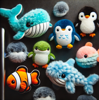 Service OEM ODM Jouets en peluche à aimant de réfrigérateur Sea Life personnalisés Jouets en peluche personnalisés Jouets d'animaux de requin