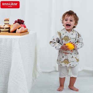Tablier et bavoir d'alimentation pour bébé, à manches longues, imperméable, ultra-doux, anti-salissures, motif dessin animé, pour l'été 2024, pour enfants danois - Product Image 2