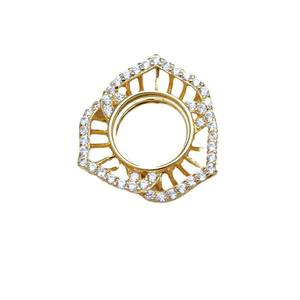 Accessoire en argent S925, fleur de rose, perle Mabe, pendentif vide à faire soi-même, support de pendentif, 11,7-11,9, accessoire 5739 - Product Image 5