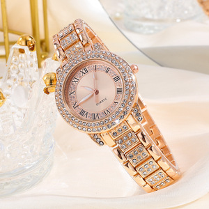 Commercio all'ingrosso di lusso da donna orologio al quarzo completo diamante bracciale <span class=keywords><strong>romano</strong></span> numero Casual da donna orologi da polso orologio da polso Set di gioielli per le donne - Product Image 4