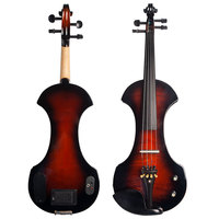Violon Électrique Professionnel NAOMI Couleur Coucher de Soleil Personnalisé 4/4 Taille Pleine Violon Silencieux avec Archet en Bois de Brésil - Ensemble Complet