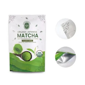 Custom Printed Matte Stand Up Pouch Aluminum Foil Mylar Bag Tea Food Packaging Plastic Bags With Ziplock Digital Printing Bag