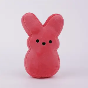 Conejo de pascua Kawaii de peluche para niños, peluches de conejo de dibujos animados, animales de peluche, almohada