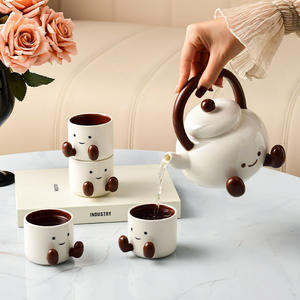 Juego de Tazas de Té de Cerámica con Diseño de Huella de Dibujo Animado, con Caja de Regalo, Tetera y Tazas para Cumpleaños y Regalos Diarios - Product Image 2