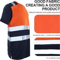 T-shirt da Lavoro Riflettente di Classe 2, Manica Corta, Traspirante, Alta Visibilità per Uomo, Operai Stradali e Controllo del Traffico