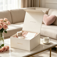 Boîte cadeau personnalisée de style livre avec couvercles magnétiques à rabat, gaufrage à chaud doré, pour cosmétiques, produits de beauté, spiritueux, vêtements, emballage sur mesure