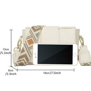 Bolso Bandolera de Cuero Genuino con Diseño Geométrico para Mujer, Correa Ajustable, Impermeable y Duradero - Product Image 2