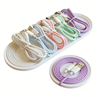 Cable de Carga Rápida de 1 M 60W con Trenzado de Nailon 3A, Cable de Carga USB Tipo C, Apto para iPhone y Teléfonos Android, Auriculares