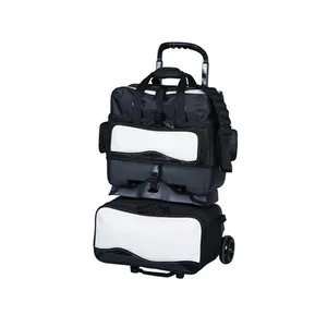 Multi Compartments Retro Bowling Roller Bag for 4 Balls