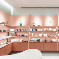 Comptoir de Magasin de Parfums et Maquillage pour Femmes, Mobilier de Boutique de Mode avec Éclairage LED, Présentoir en Bois pour Centre Commercial, Design Intérieur