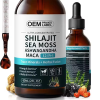 Gouttes liquides de Shilajit Complexe 12-en-1 Liquide oral amincissant pour hommes et femmes Énergie Antioxydant et soutien immunitaire