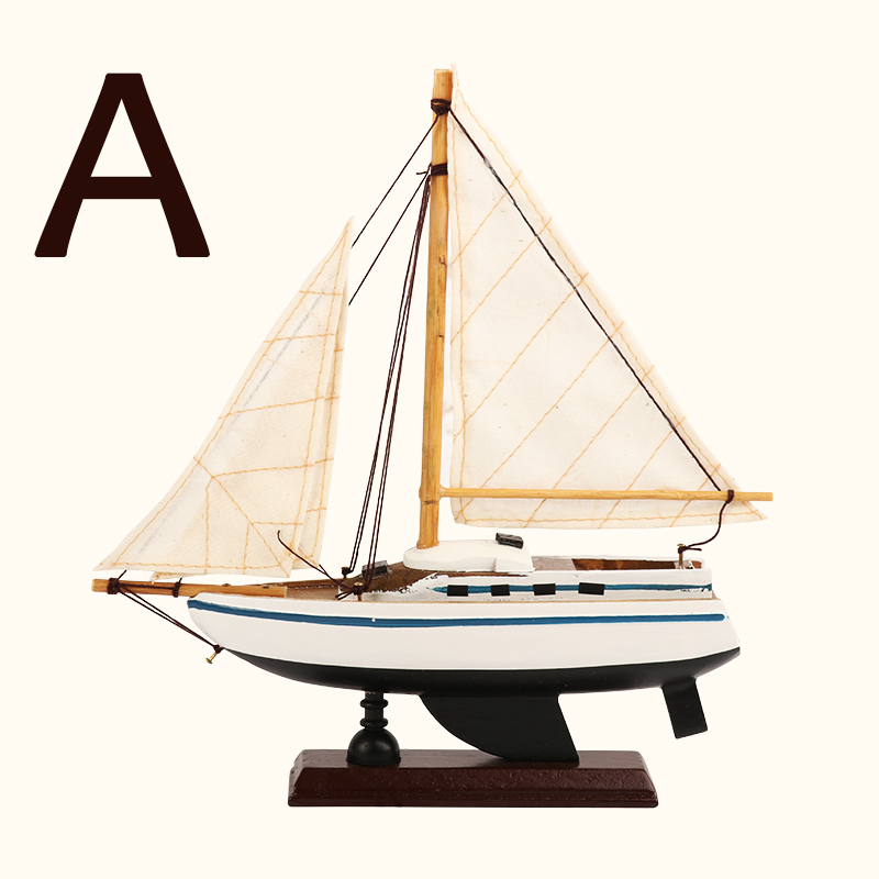 Catalina Yachtmodell Aus Holz – 38,1x61 Cm, Dekoration Für Wohnzimmer & Büro
