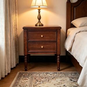Midcentury Minimalist Wooden Bedroom Furniture Set Storage Eco-Friendly Handmade 2 <b>Drawers</b> for Home Hotel Living Room - Product Image 1