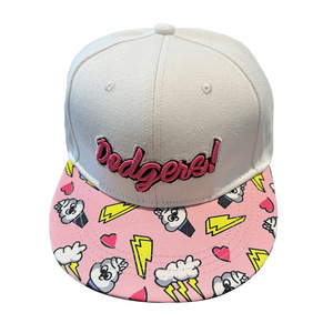 Adjustable 5-Panel Cotton Baseball <b>Cap</b> 3D Embroidery Men's <b>Flat</b> Brim Hip Hop <b>Cap</b> with Embroidered Logo <b>Flat</b> Bill Snapback Hat - Product Image 1