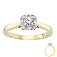 Bague de fiançailles en or massif 9K 10K 14K 18K avec diamant de laboratoire taille ronde 0,5-3 carats, halo et bande unie, certifiée IGI CVD/HPHT