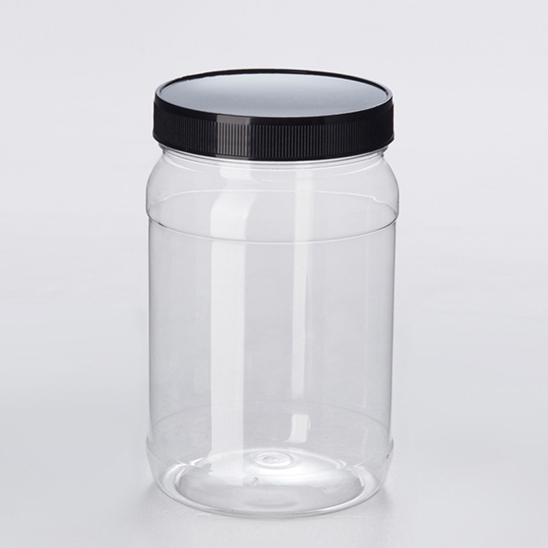 Lebensmittel qualität klar 1000ml 750ml 500ml 250ml Pet Cookie Jar Plastik glas für Süßigkeiten Erdnuss butter Honig Marmeladen Jar