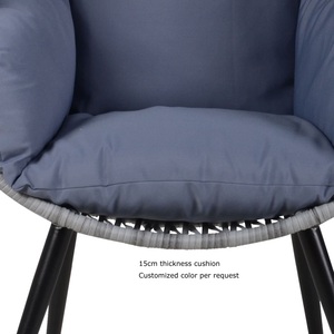 PE Rattan Stand <b>Chair</b> Patio Garden Furniture Standing Egg Ball Apple <b>Chair</b> Double Seat Aluminum with Waterproof <b>Cushion</b> Outdoor - Product Image 6