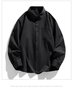 <span class=keywords><strong>Camicia</strong></span> da uomo a maniche lunghe in cotone pesante-<span class=keywords><strong>giacca</strong></span> da uomo Casual Casual a forma primaverile - Product Image 3