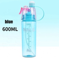 Bouteille d'eau de brume de sublimation personnalisée en plastique mignon sans Bpa réutilisable pour les sports de gymnastique de motivation pour enfants avec vaporisateur