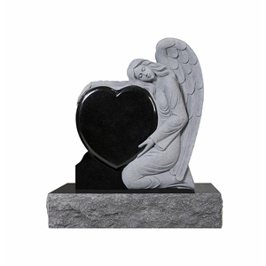 All'ingrosso all'aperto monumento in pietra Tombale verticale di granito nero immagini in ceramica foto Pierre Tombale - Product Image 2