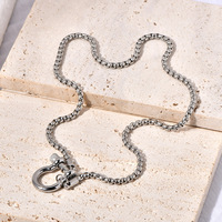 Meetyoo Collier en acier inoxydable Offre Spéciale plaqué or 18 carats Chaîne fer à cheval Collier sans décoloration Bijoux de haute qualité étanches