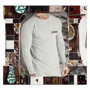 T-shirts à manches longues pour hommes en jersey 100% coton, col rond, écologiques, respirants, vente en gros, impression sérigraphique personnalisée, rouge - Product Image 2