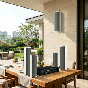 Amplificateur de mixage <span class=keywords><strong>Bluetooth</strong></span> 6 zones <span class=keywords><strong>1000W</strong></span> avec ensemble de haut-parleurs <span class=keywords><strong>colonne</strong></span> étanches pour extérieur, système PA à tension constante pour restaurant - Product Image 1