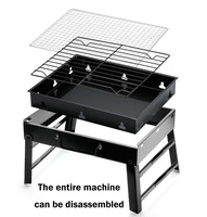 Barbecue au charbon de bois portable, pliable, pour l'extérieur, la maison, le camping