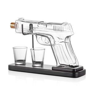 Offre Spéciale : Ensemble de Carafe à Whisky en Verre, <span class=keywords><strong>Bouteille</strong></span> Revolver, Carafe en Verre, Contenant en Verre, Carafe Pistolet, <span class=keywords><strong>Bouteille</strong></span> en Verre en Forme de Pistolet AK 47 - Product Image 2