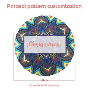 Parasol en tissu de soie de parapluies en bambou de tailles multiples personnalisés pour la douche nuptiale - Product Image 4