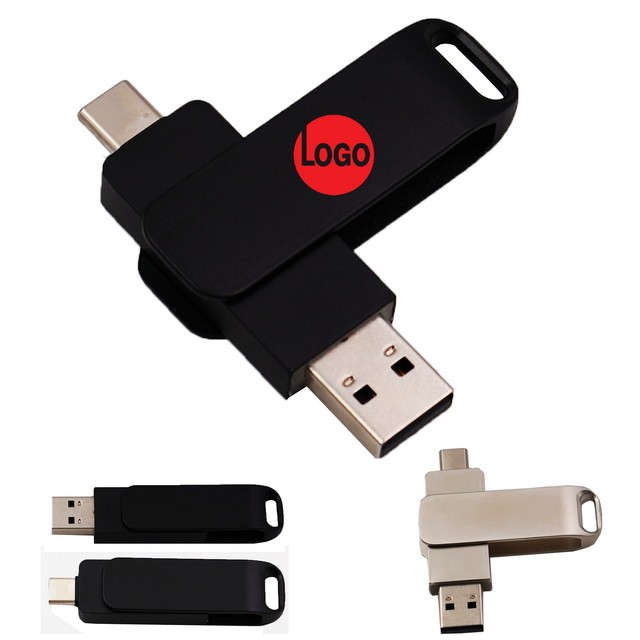 Custom 2-in-1 Promotional USB Flash Drive for Phone PC & Laptop