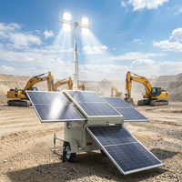 Phare solaire LED réglable et mobile blanc pour jardins paysagers, secours d'urgence, chantiers de construction