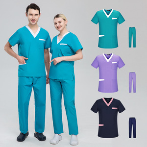 Nueva moda mujer hombre Scrubs Joggers conjuntos enfermeras Scrubs Bottoms Scrubs trajes con Jogger elástico - Product Image 1