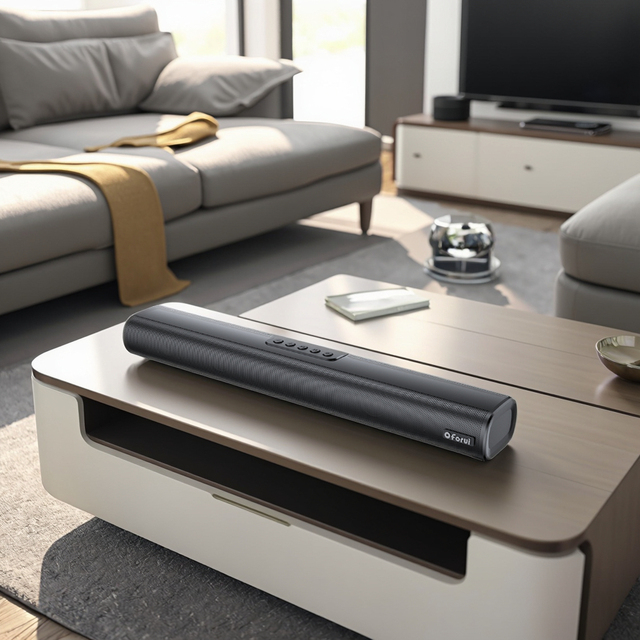 Home Theater Soundbar with Remote Control Built-in Subwoofer Multiple Interfaces-Aux USB Optical Convenient Speaker Soundbox