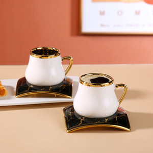 2024 Новое поступление, роскошный фарфор, 12 шт., турецкие керамические кофейные чайные чашки и блюдца - Product Image 3