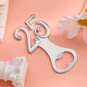 Recuerdos para Eventos y Fiestas, Abridor de Botellas Dorado para el <span class=keywords><strong>25</strong></span>.º Aniversario, Regalo para el <span class=keywords><strong>25</strong></span>.º Aniversario de Bodas y Cumpleaños - Product Image 2