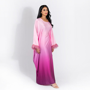 Ombre <b>Long</b> Sleeve Abaya Kaftan <b>Dress</b> <b>for</b> Women Breathable Loose Fit Muslim Robe <b>for</b> Ramadan <b>Eid</b> Daily Wear - Product Image 2