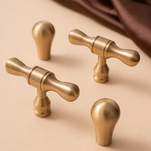 Простые латунные дверные ручки и ручки для шкафа - Product Image 4
