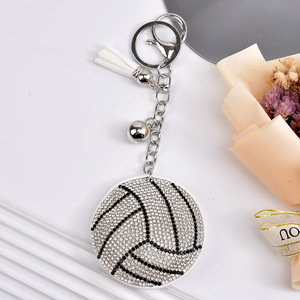 Cadeau pour la fête des mères, mini porte-clés à pampilles créatif en strass, football, basketball, volley-ball, baseball, pour femmes - Product Image 6