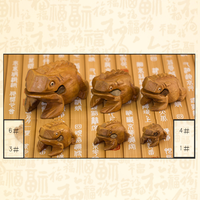 Wooden Natural Color Decorative Hand Carved Thailand Croaking Wooden Percussion Frog Musical Instrument Design