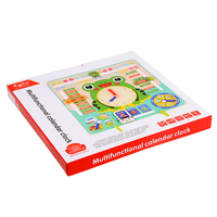 Horloge d'apprentissage en bois en forme de grenouille de dessin animé, calendrier pour enfants, jouet éducatif écologique pour enfants