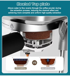 Meilleure machine à café expresso intelligente en acier inoxydable italien, vente en gros, fabrication chinoise, machine à cappuccino instantanée, double, hôtel, ménage - Product Image 4