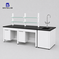 Table de laboratoire Baitu sur mesure, longueur standard, avec comptoirs et évier pour salle de classe scientifique