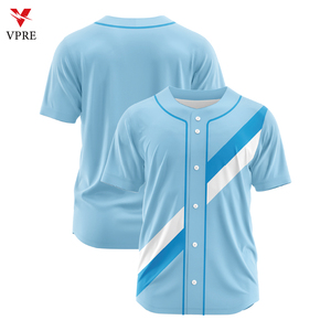 Camiseta de béisbol de talla grande con botones en blanco personalizada, camiseta de sublimación con logotipo cosido, número de nombre, camiseta de Béisbol Juvenil para hombres WBQ06 - Product Image 1
